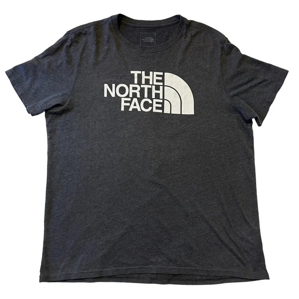 The North Face Big Logo Crewneck Tee Gray White XL